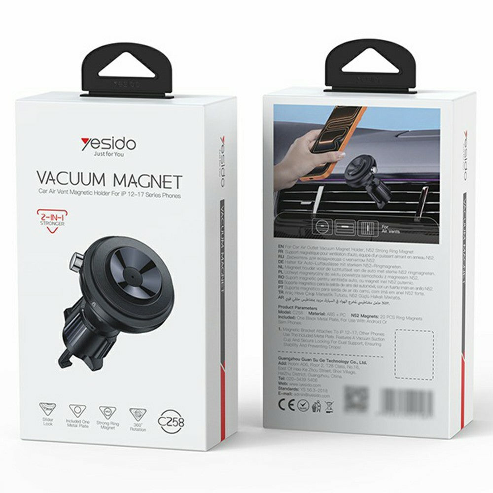 YESIDO C258 2-in-1 Magnetic Suction Air Vent Car Phone Mount – image 11