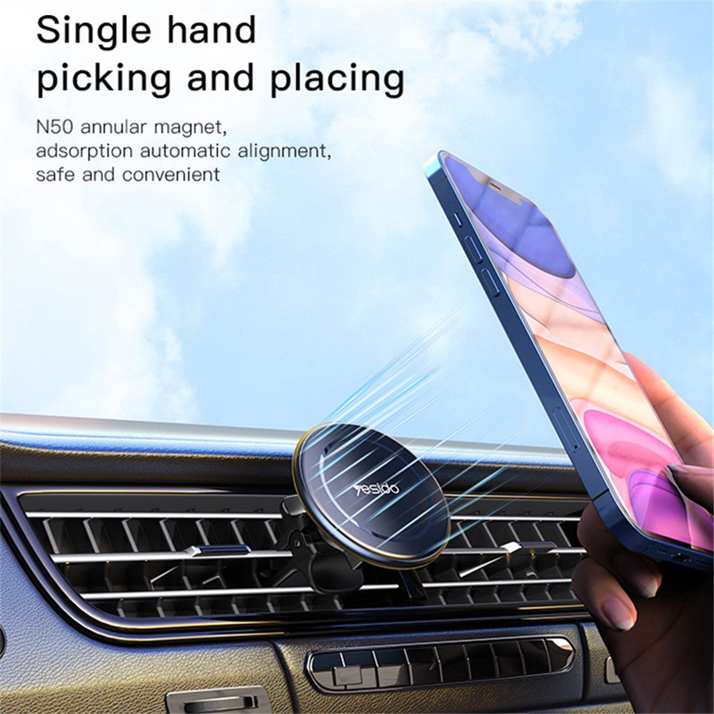 YESIDO C126 Zinc Alloy Magnetic Car Phone Holder – image 3