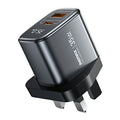 REMAX U2-AC35W 35W GaN Charger – USB-C + USB-A, Display, UK Plug