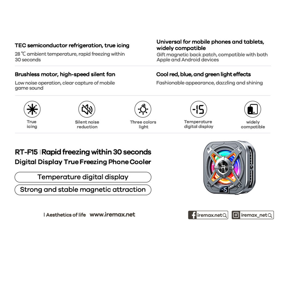 REMAX RT-F15 Magnetic Phone Cooling Fan – image 3
