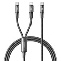 REMAX CB25 Dual-Head Braided Cable – USB-C to USB-C / iPhone, 100W, 1.2m