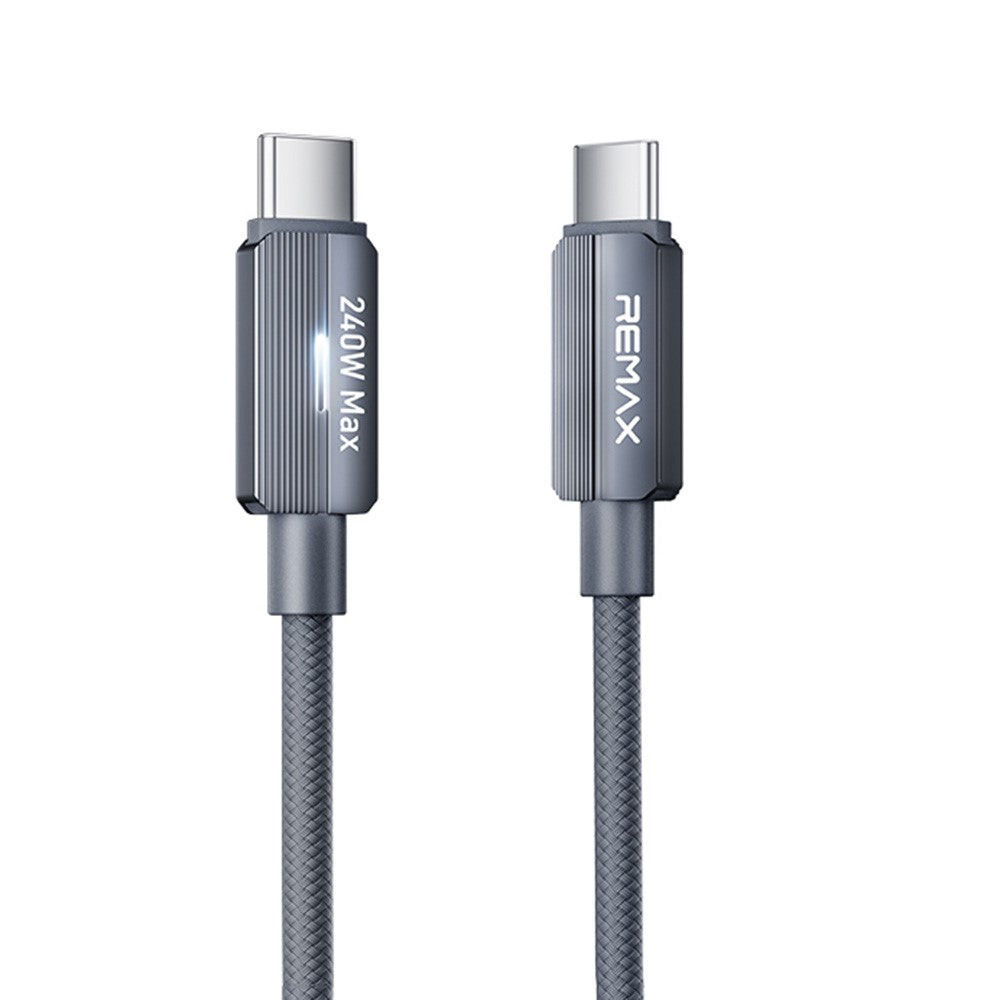 REMAX CB58 Braided USB-C to USB-C Cable – 240W, LED Indicator, 1.2m