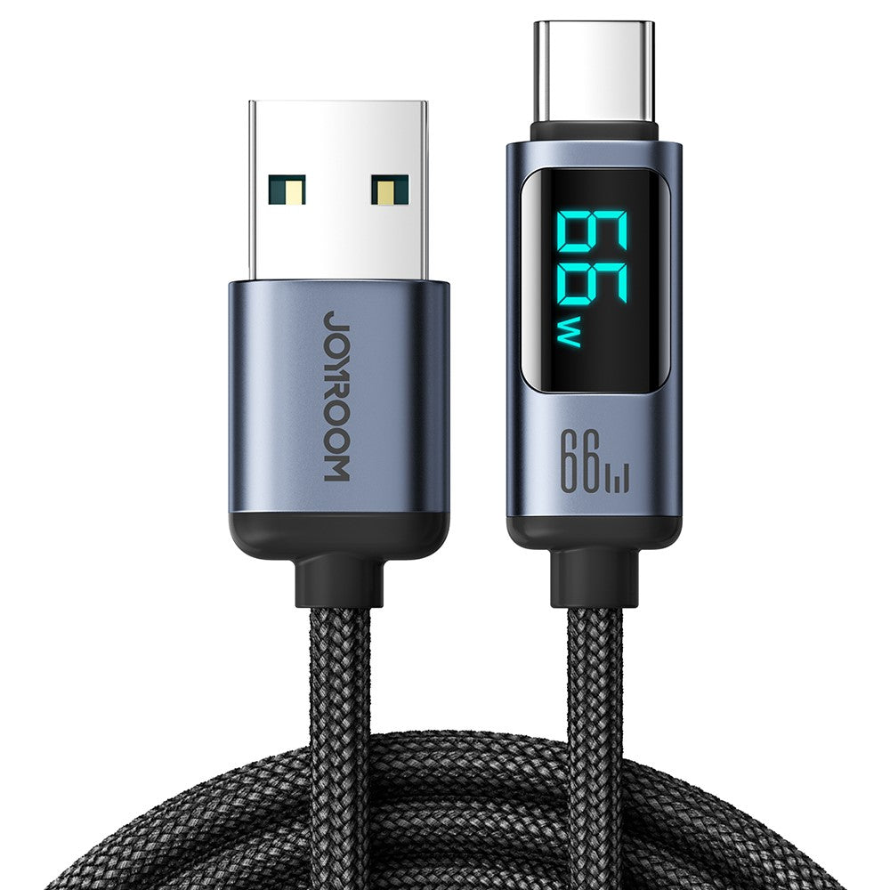 JOYROOM S-AC066A16 Prism USB-A to USB-C Cable – 66W, Digital Display, 1.2m