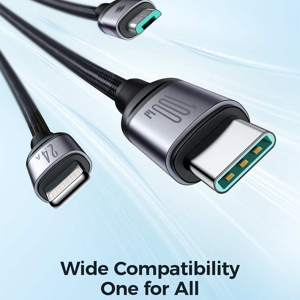 JOYROOM SA21-1T3 3-in-1 Braided Charging Cable – image 2