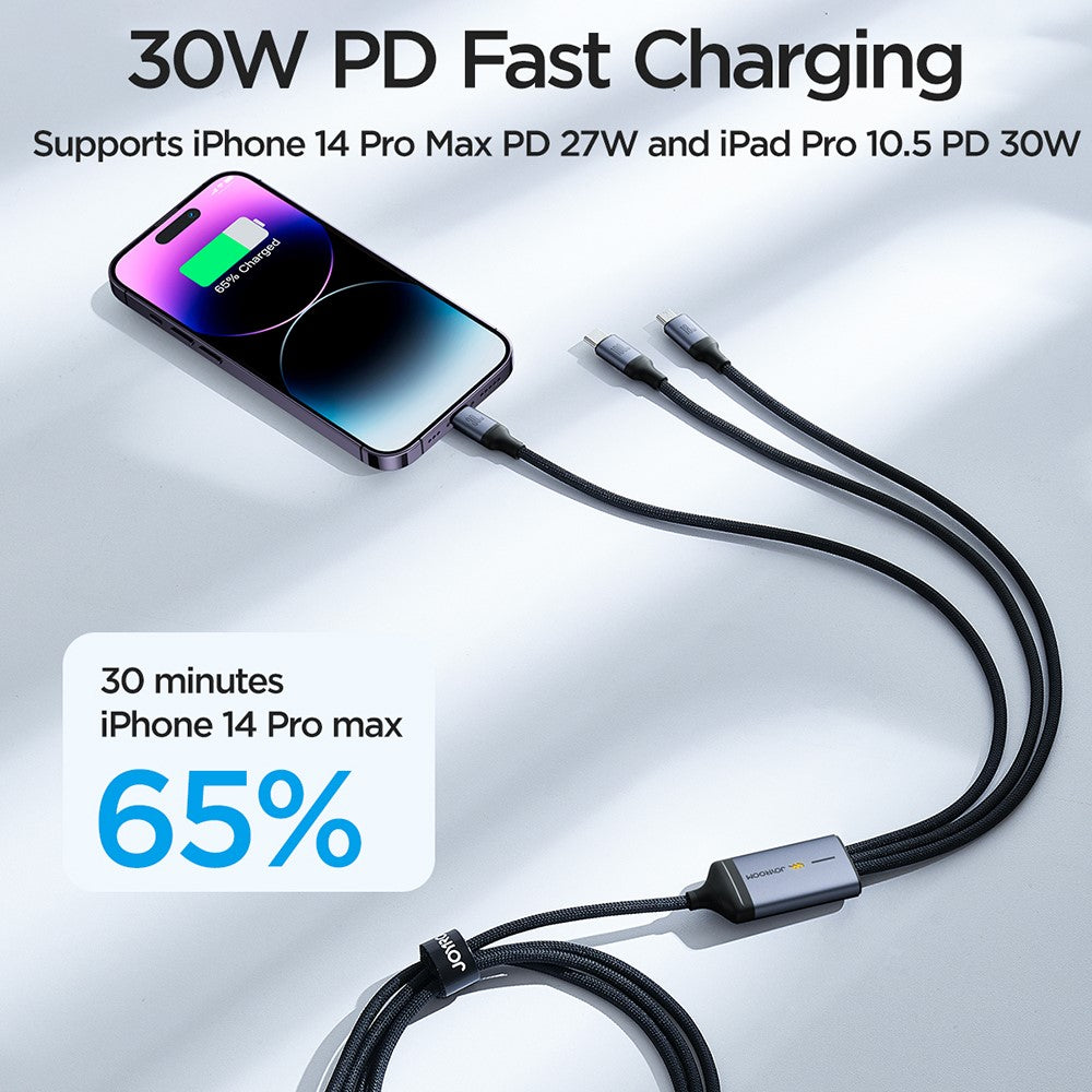 JOYROOM SA21-2T3 3-in-1 Braided Charging Cable – image 3