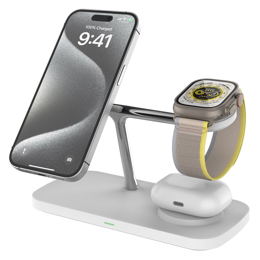 3-in-1 Qi2 Magnetic Wireless Charging Station – Phone, Earbuds & Watch