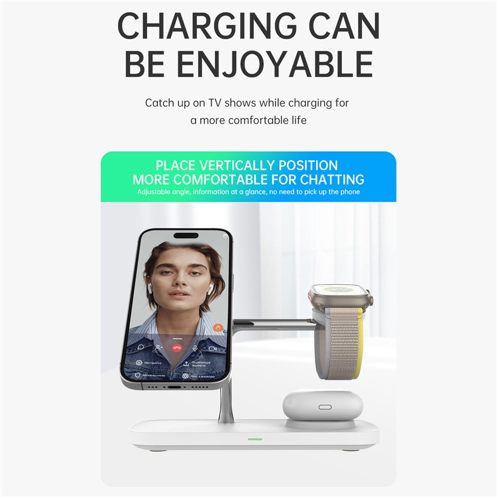 3-in-1 Qi2 Magnetic Wireless Charging Station – Phone, Earbuds & Watch