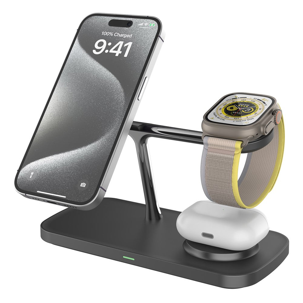 3-in-1 Qi2 Magnetic Wireless Charging Station – Phone, Earbuds & Watch