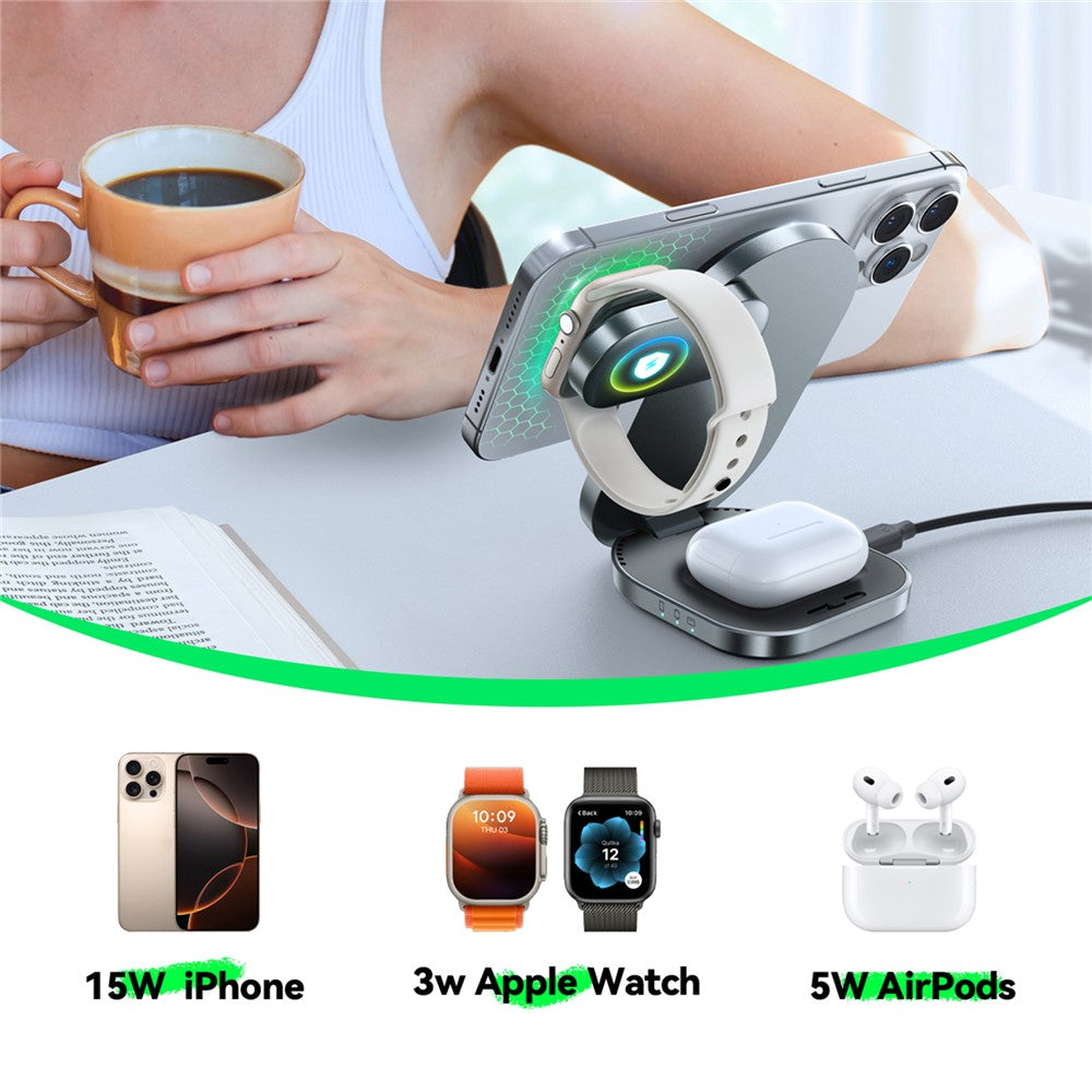 JOYROOM JR-W17 3-in-1 Foldable Magnetic Wireless – image 4