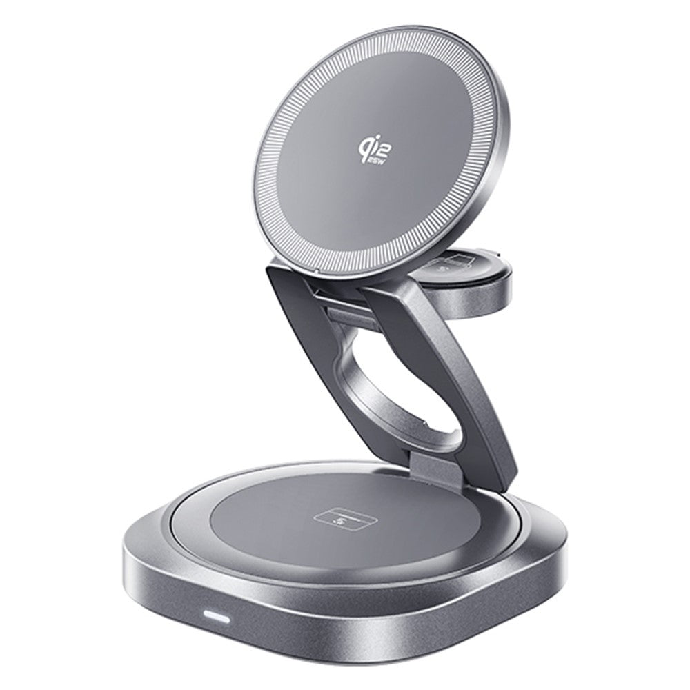 REMAX CW11 3-in-1 Foldable Magnetic Wireless Charger – 35W, for iPhone, Watch & Earbuds