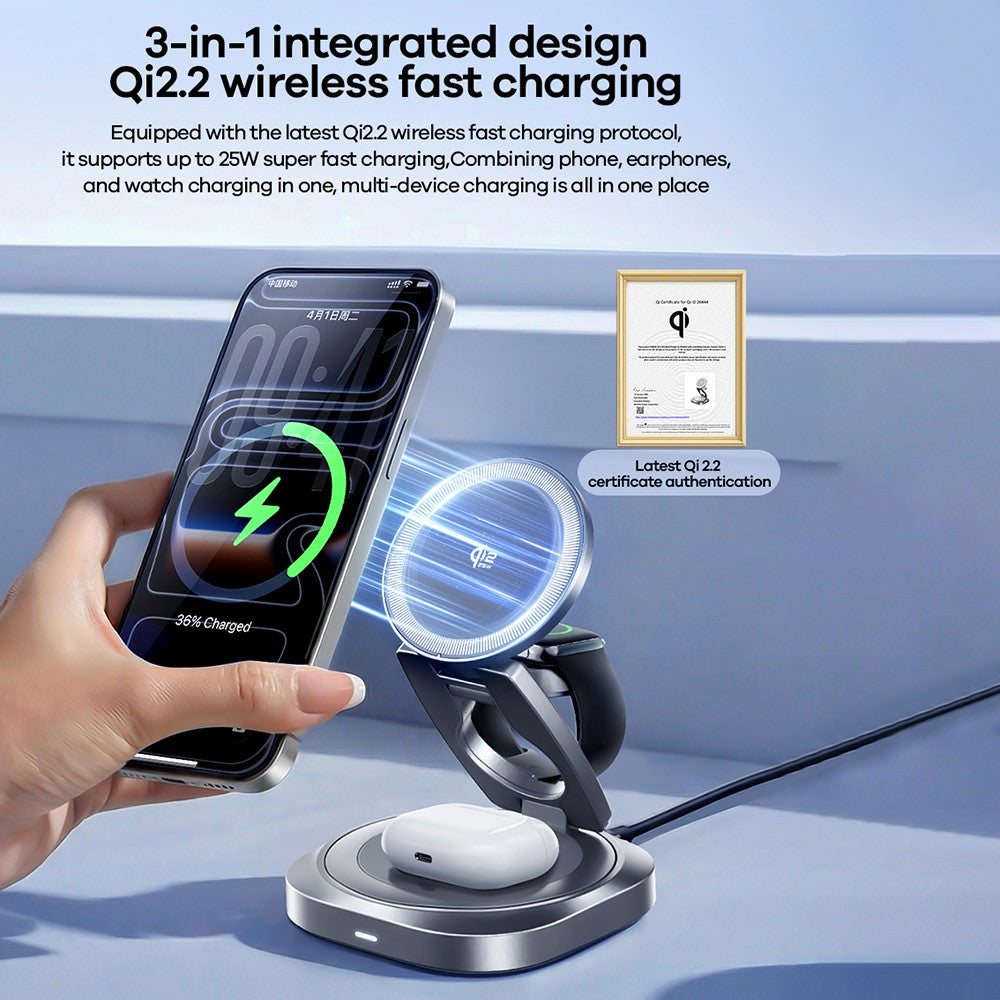 REMAX CW11 3-in-1 Foldable Magnetic Wireless Charger – image 3