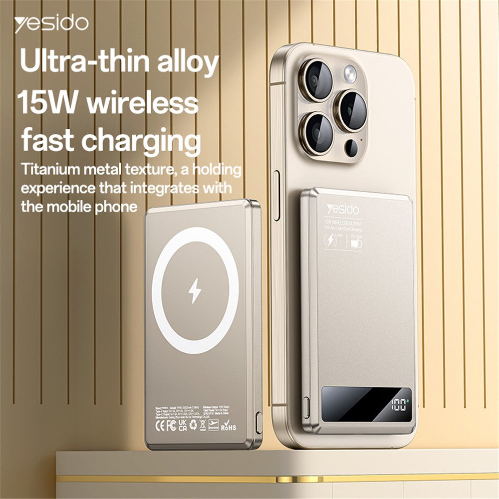 YESIDO YP66 Ultra-Thin Magnetic Wireless Power Bank – image 3