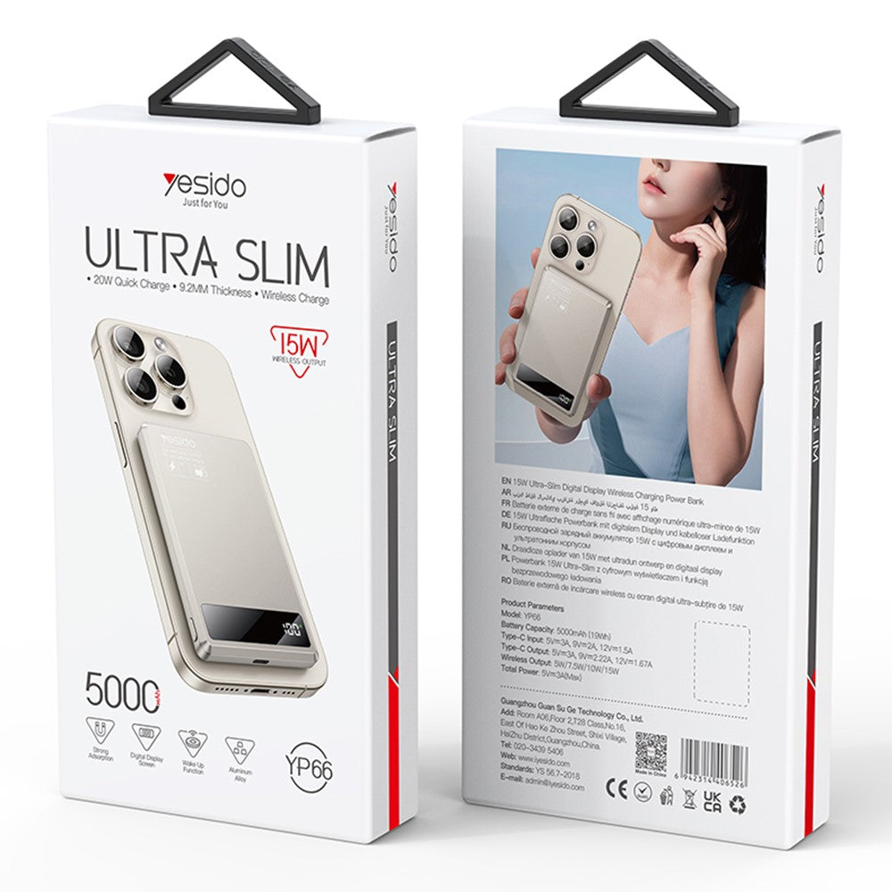 YESIDO YP66 Ultra-Thin Magnetic Wireless Power Bank – image 10
