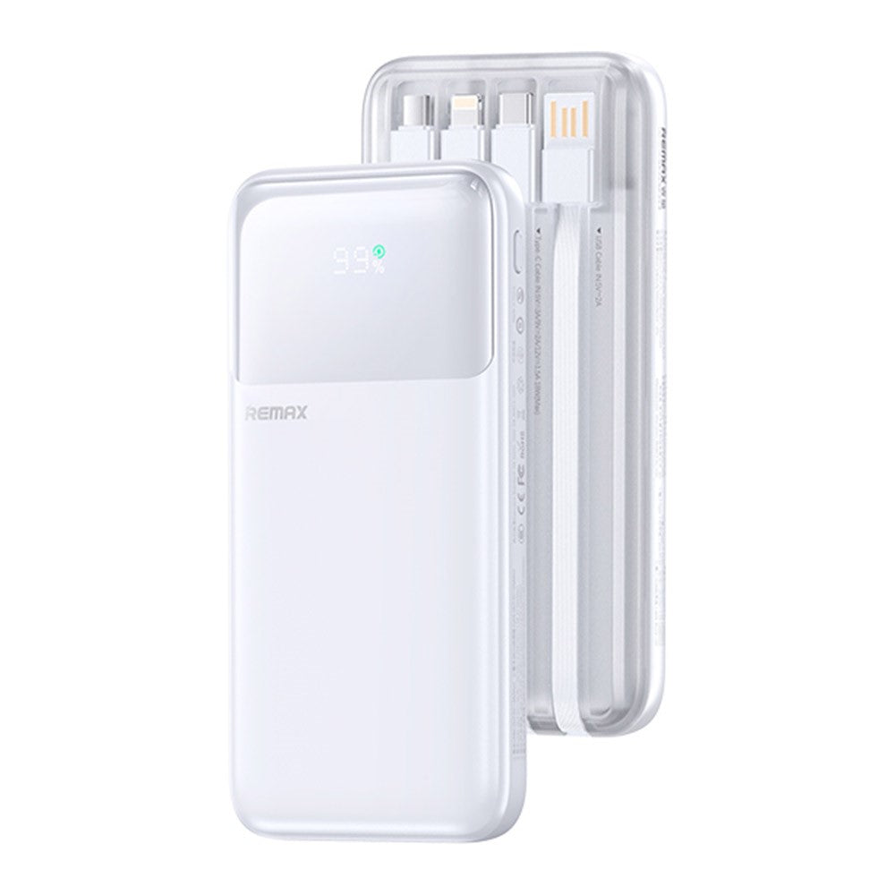 REMAX FCP-1 10000mAh Power Bank – Digital Display, Built-In Cable