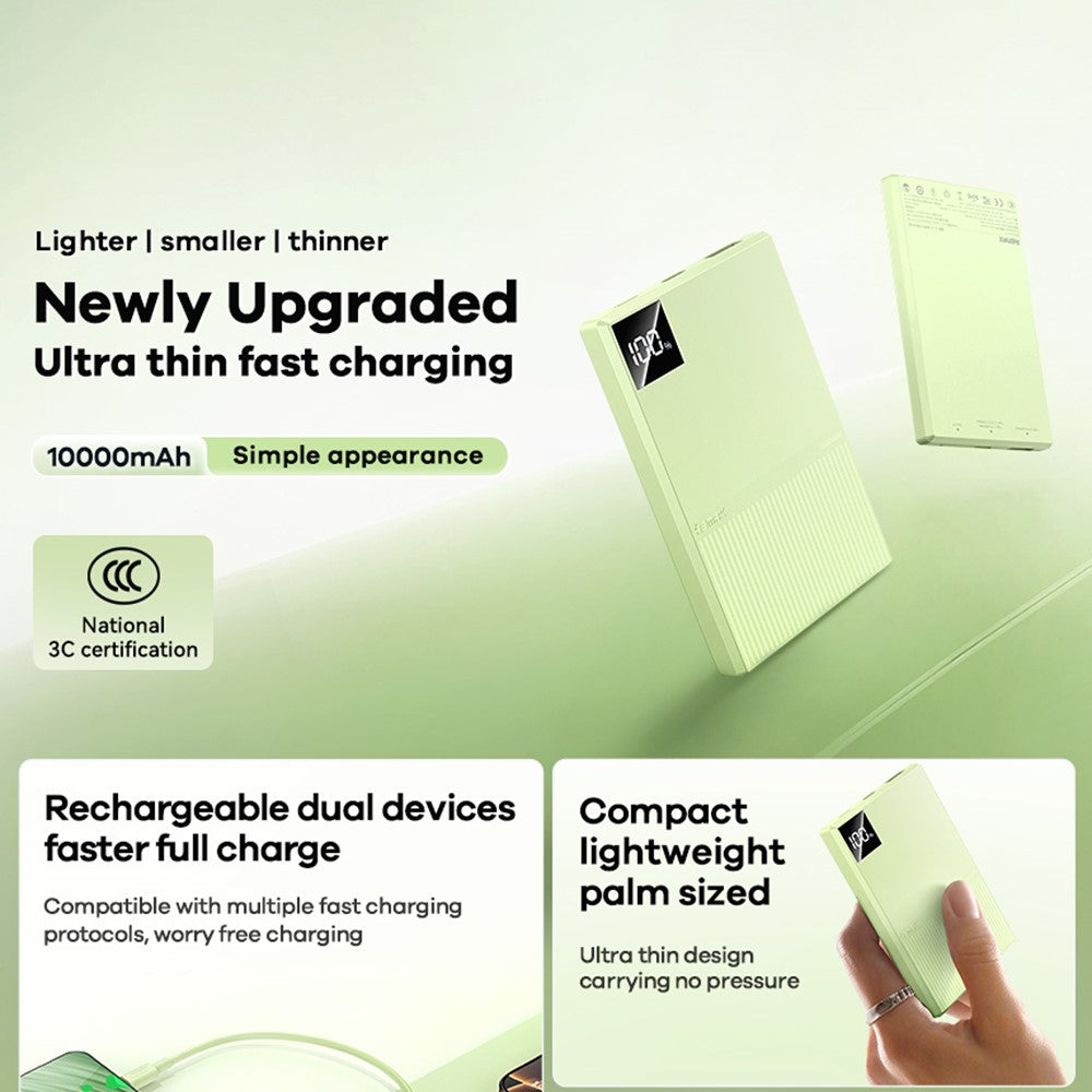 REMAX FP-8 Ultra-Thin 10000mAh Power Bank – 22.5W, Digital Display