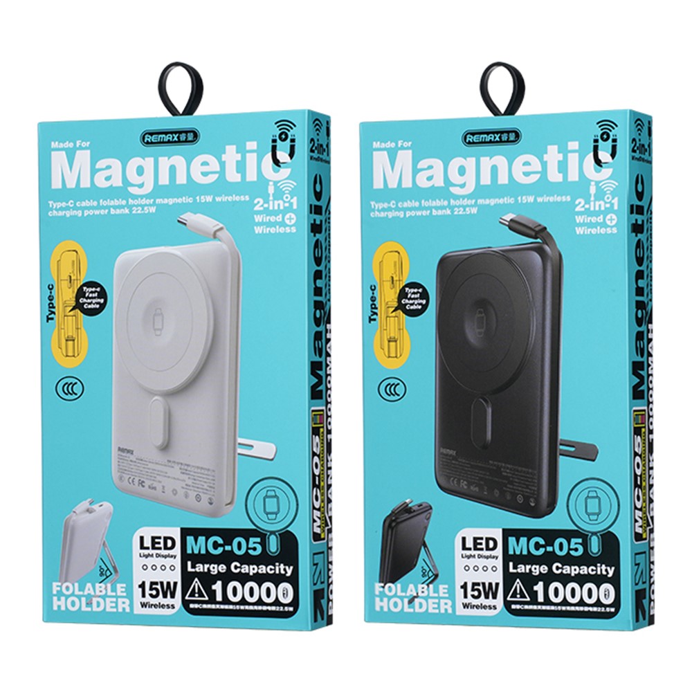 REMAX MC-05 Magnetic Wireless Power Bank with Stand – image 4