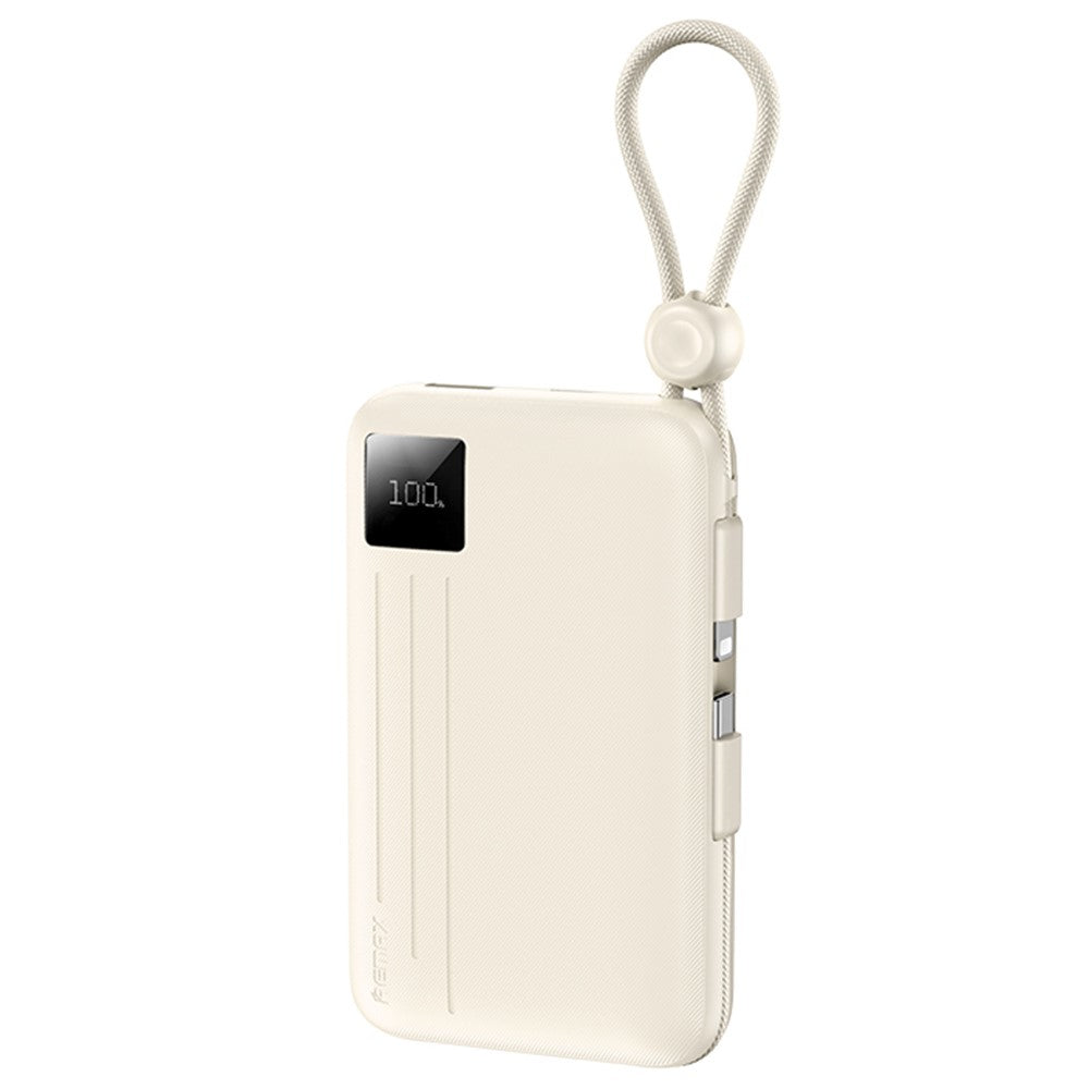 REMAX FC-13 10000mAh Power Bank – 22.5W, Built-In USB-C & iPhone Cables