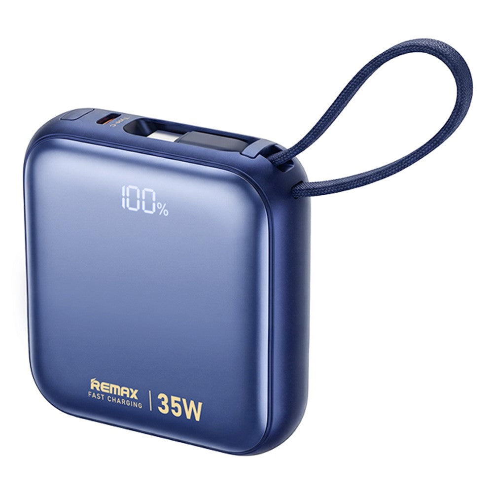 REMAX AS-181-35 10000mAh Power Bank – 35W, Built-In USB-C & iPhone Cables