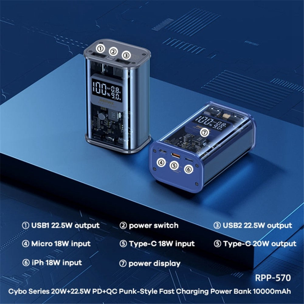 REMAX RPP-570 Transparent 10000mAh Power Bank – image 2