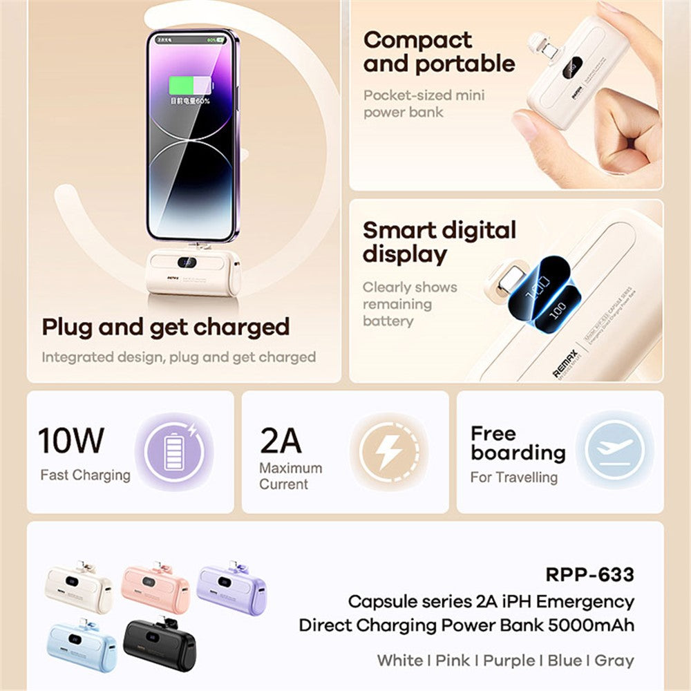 REMAX RPP-633 Capsule 5000mAh Mini Power Bank – image 7