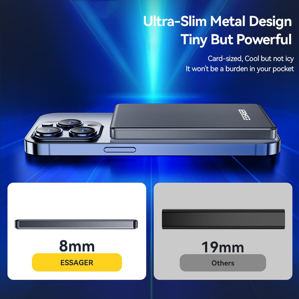 ESSAGER Magnetic Power Bank 5000mAh Ultra Slim Wireless Charging Battery Pack – image 3