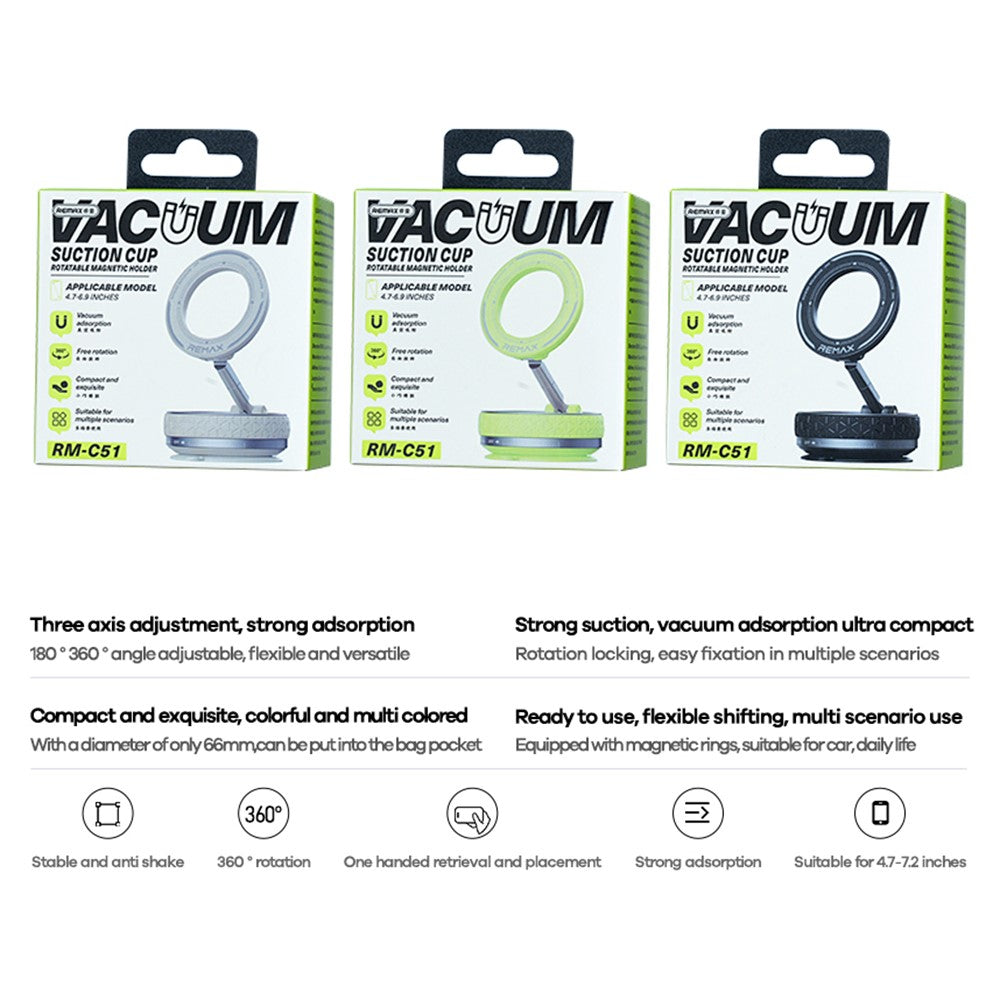 REMAX RM-C51 Suction Cup Magnetic Phone Holder – image 3