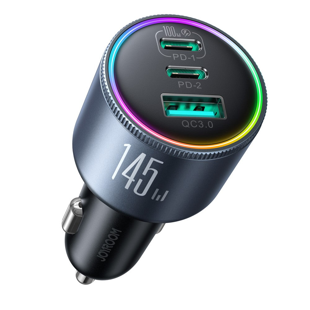 JOYROOM JR-CCN07 145W 3-Port Car Charger with USB-C Cable