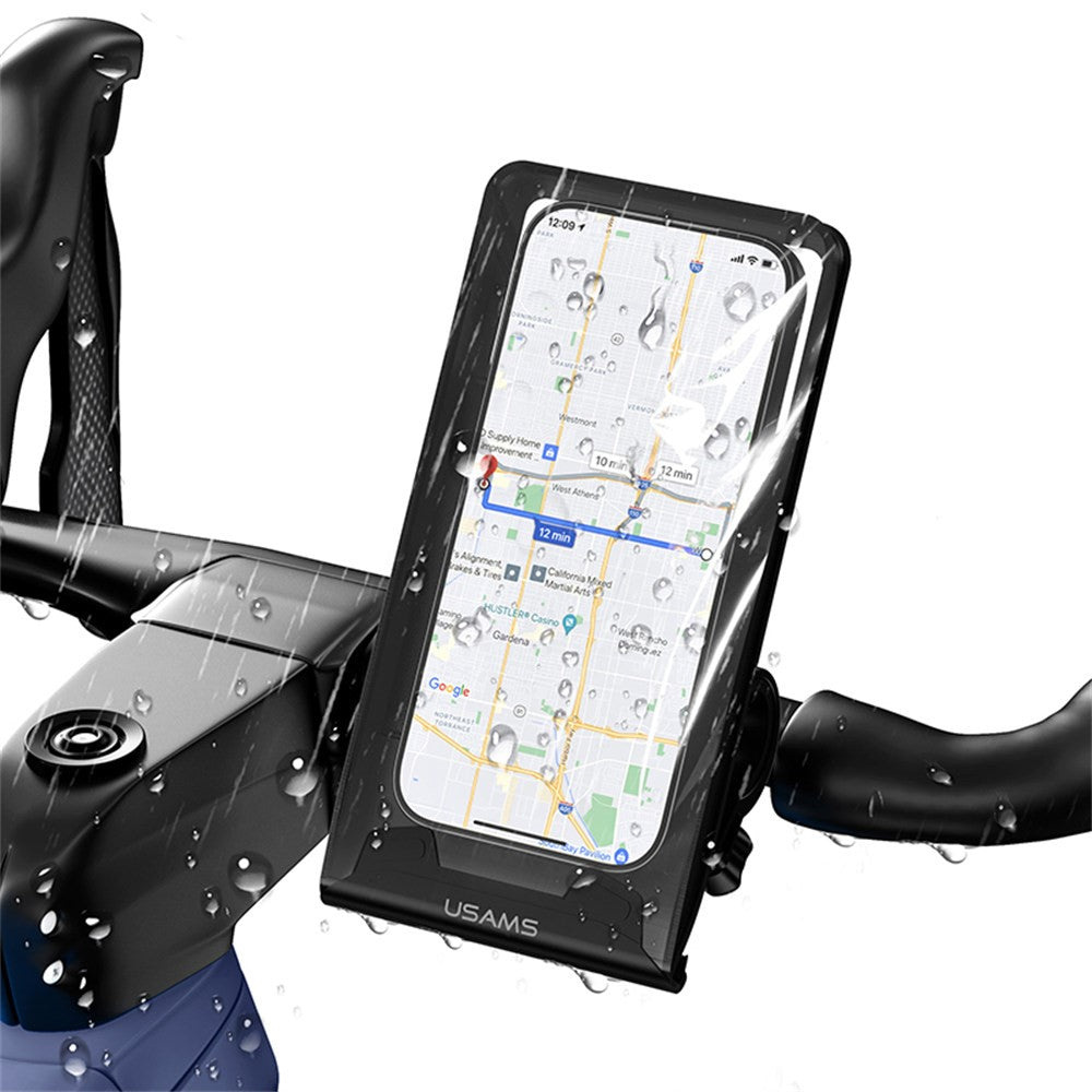 USAMS Water-Resistant Bike Phone Pouch – Touchscreen Handlebar Mount