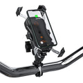 Wireless & USB Fast Charging Motorcycle Phone Mount – Rotating Handlebar Holder