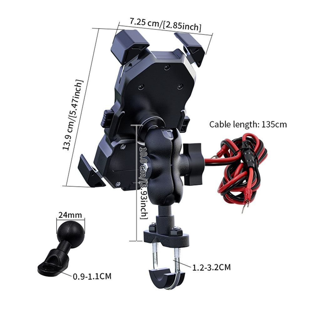 Wireless & USB Fast Charging Motorcycle Phone Mount – image 13