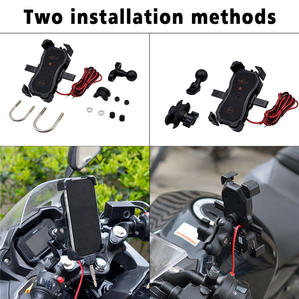 Wireless & USB Fast Charging Motorcycle Phone Mount – image 8
