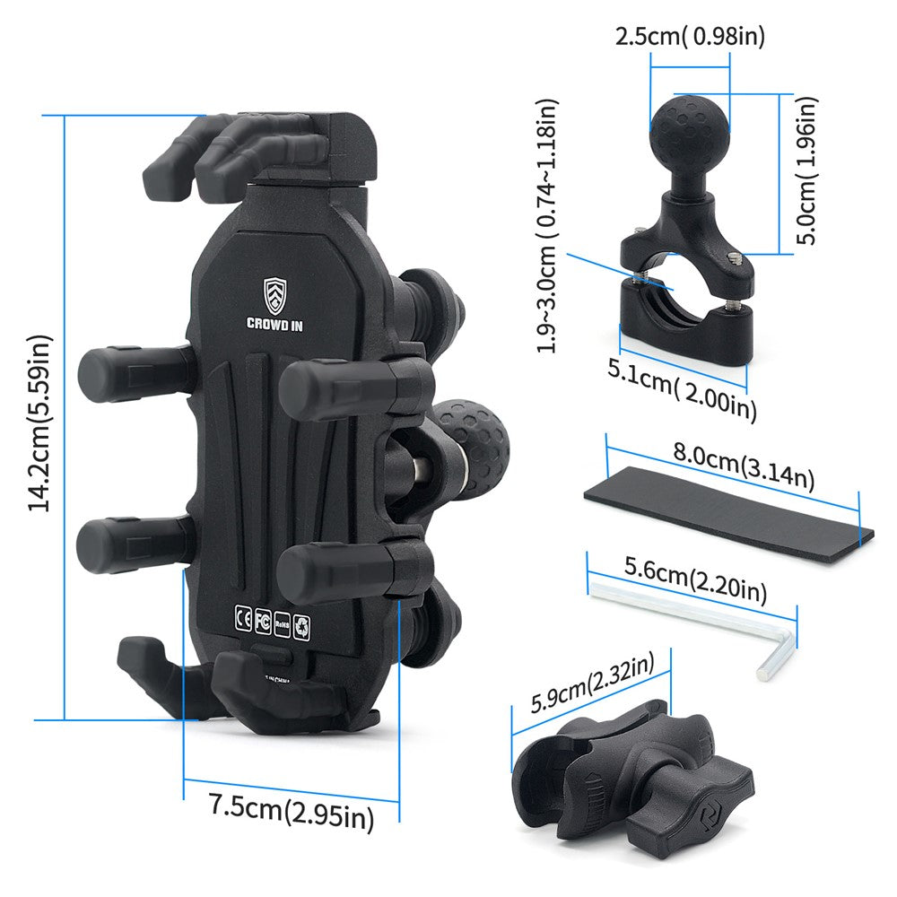 WUPP Anti-Shake Aluminum Alloy Handlebar Phone Mount – image 8