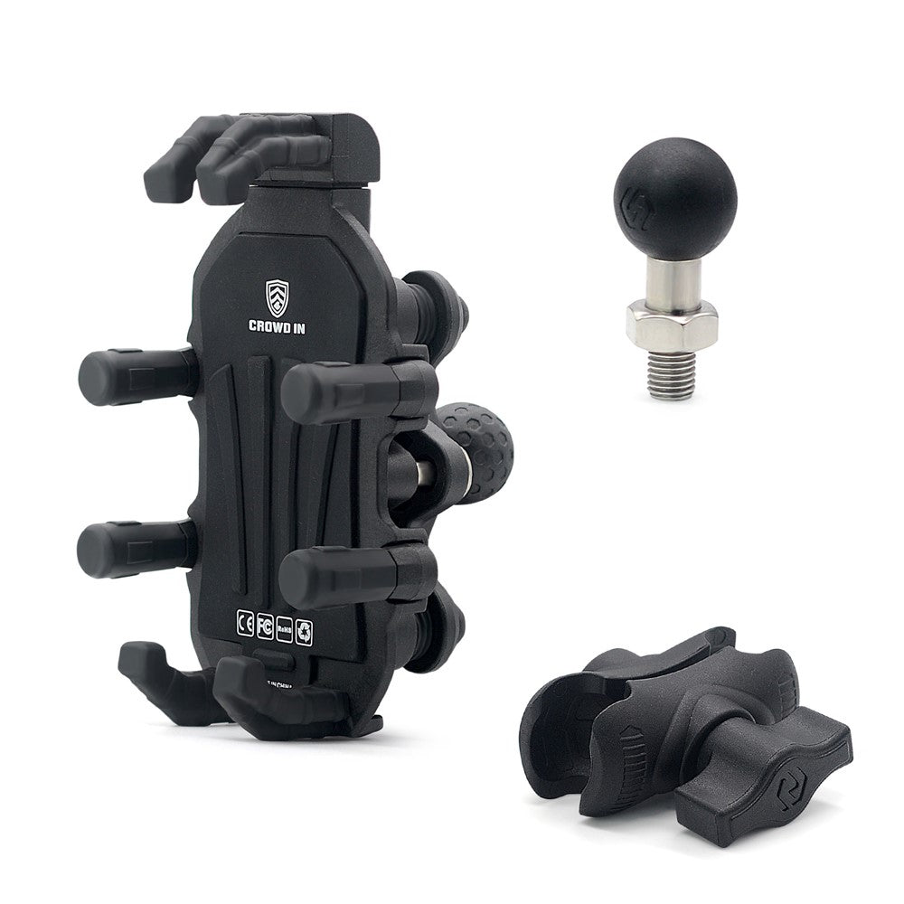 WUPP Anti-Shock Aluminum Alloy Motorcycle Phone Mount – M10 Ball Head Holder