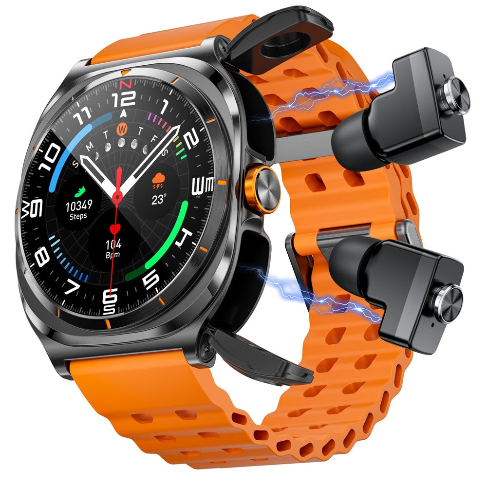 2-in-1 Sports Smartwatch with TWS Earbuds – 1.53" Round Screen (GT98)