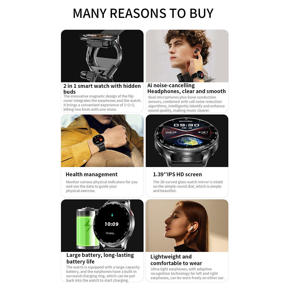 T97 2-in-1 Smart Watch with Earbuds – image 7