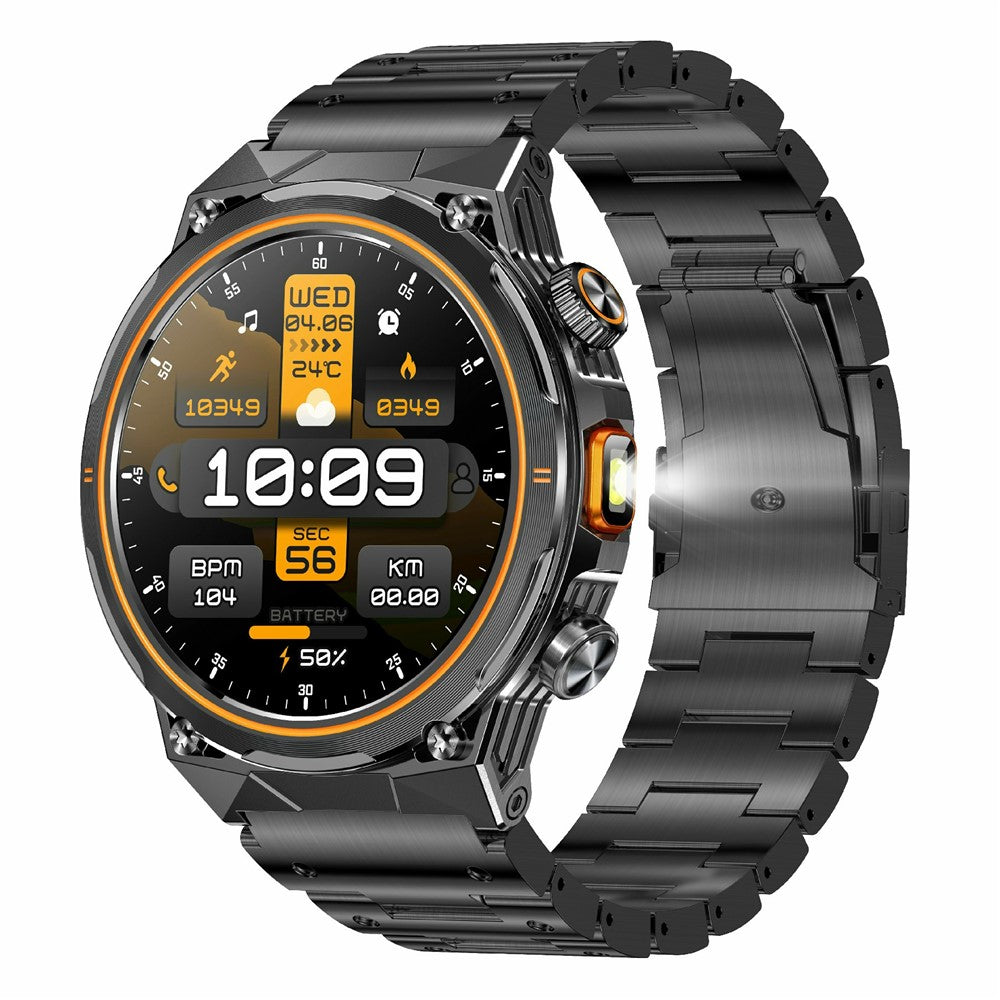 AK81 1.46" Round Smart Watch – Bluetooth Calling, IP68, Steel Strap