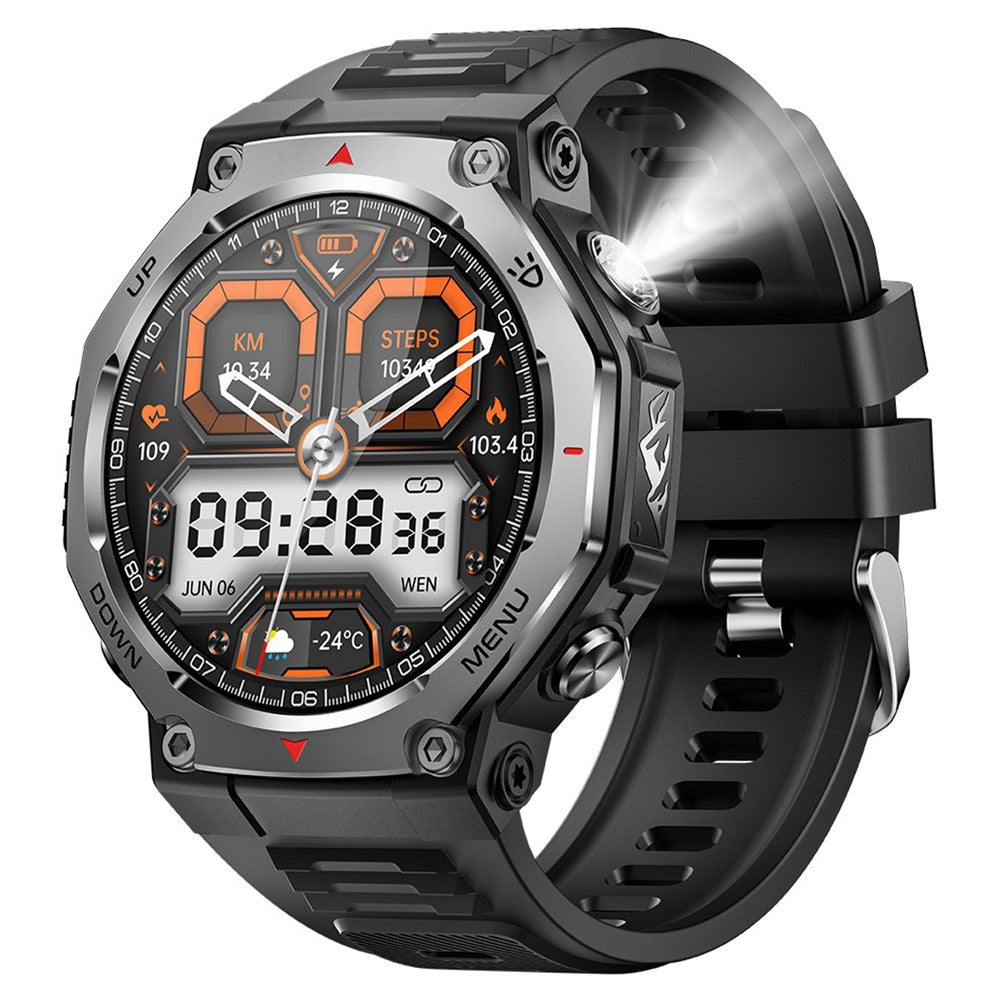 KT85 Rugged Outdoor Smart Watch – Bluetooth Calling, LED Flashlight