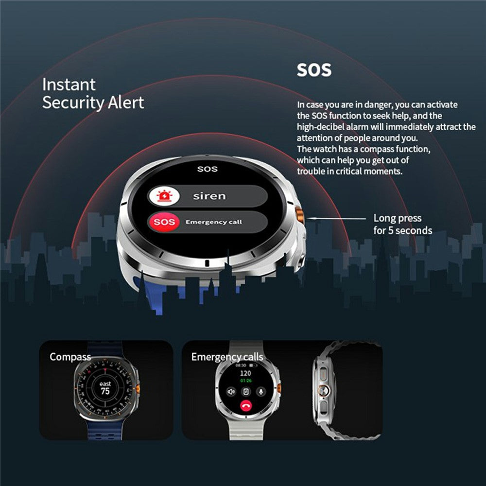 HD8 Ultra Round Smart Watch, SOS & Calling – image 8