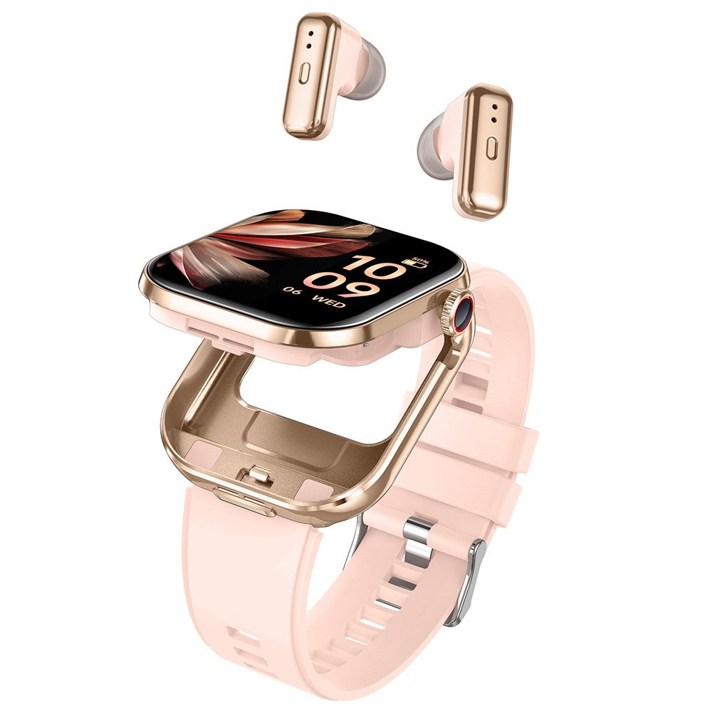 2-in-1 Smart Watch with TWS Earbuds – Heart Rate Tracking (T99)