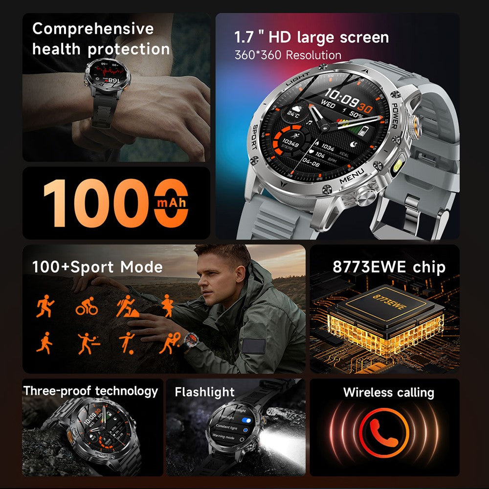 AK87 1.7" Outdoor Smart Watch, BT Calling – image 6