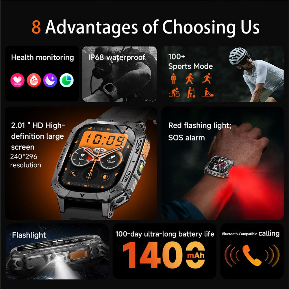 AK103 Smart Watch, 2.01" HD, 100+ Sport Modes – image 6
