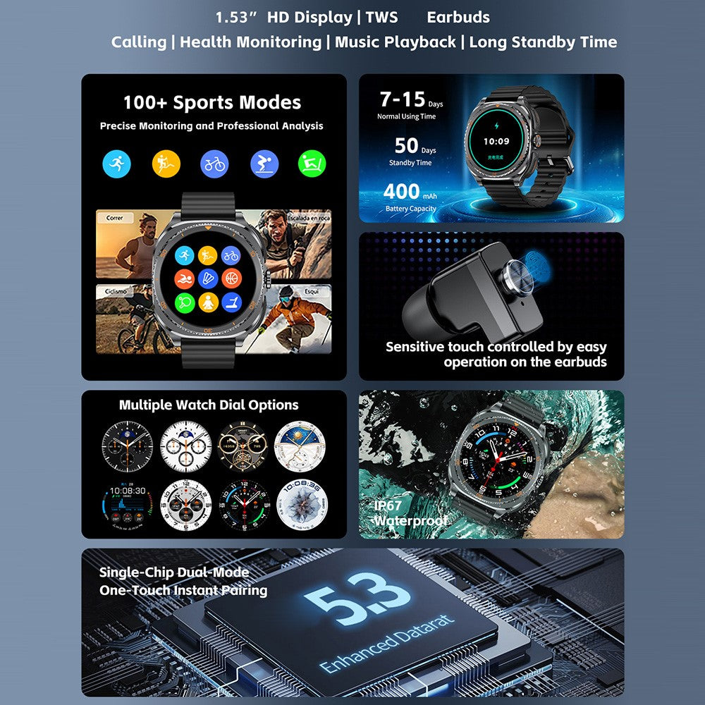 GT99 2-in-1 Smart Watch & Wireless Earbuds – image 6
