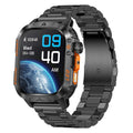 HT46 2.01" Outdoor Smart Watch – 20-Day Battery, Flashlight, Steel Band