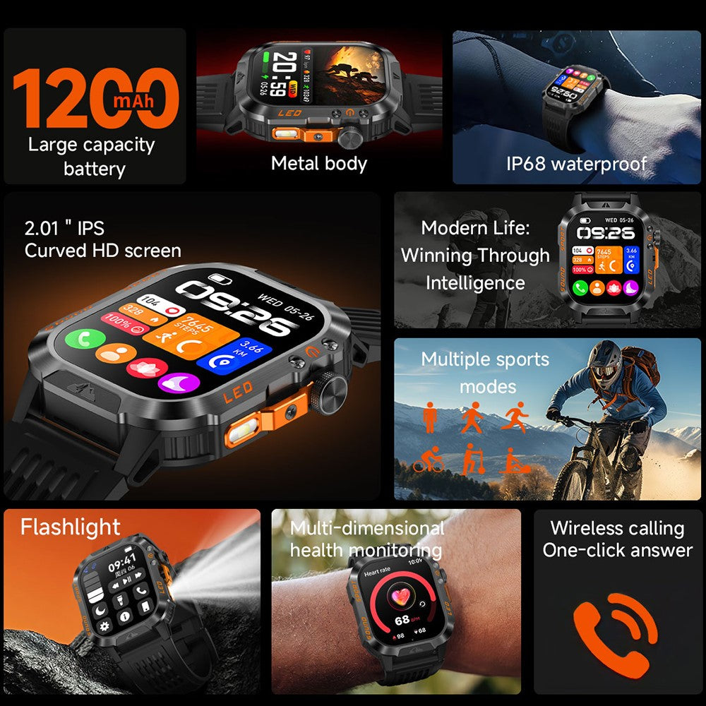 HT46 Outdoor Smart Watch, Steel Band – image 3