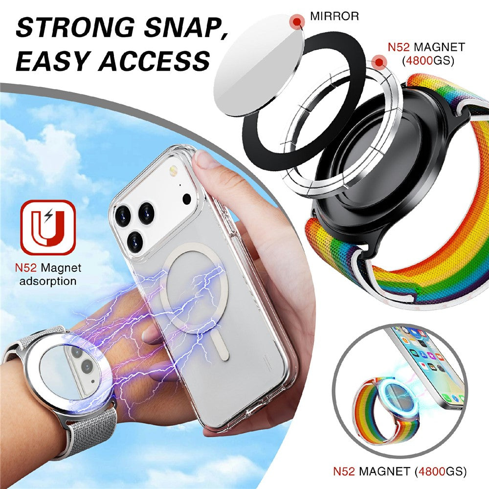 Magnetic Wristband Phone Stand with Mirror – image 9