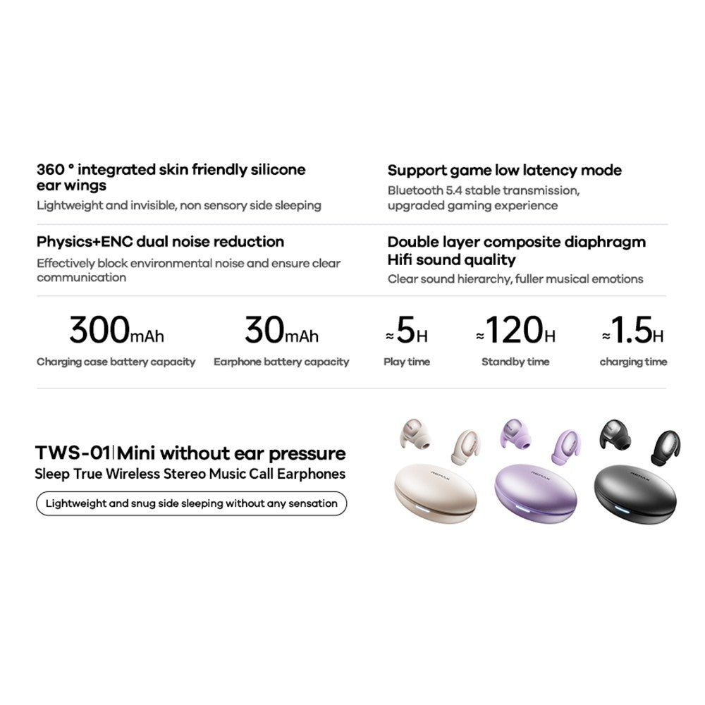 REMAX TWS-01 Sleep Earbuds – image 3