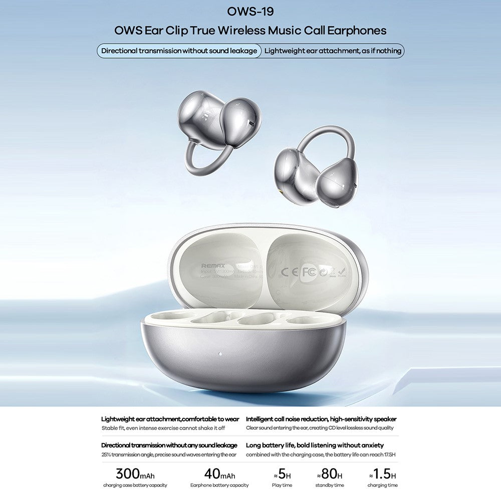 REMAX OWS-19 Clip-On Wireless Earbuds – image 2