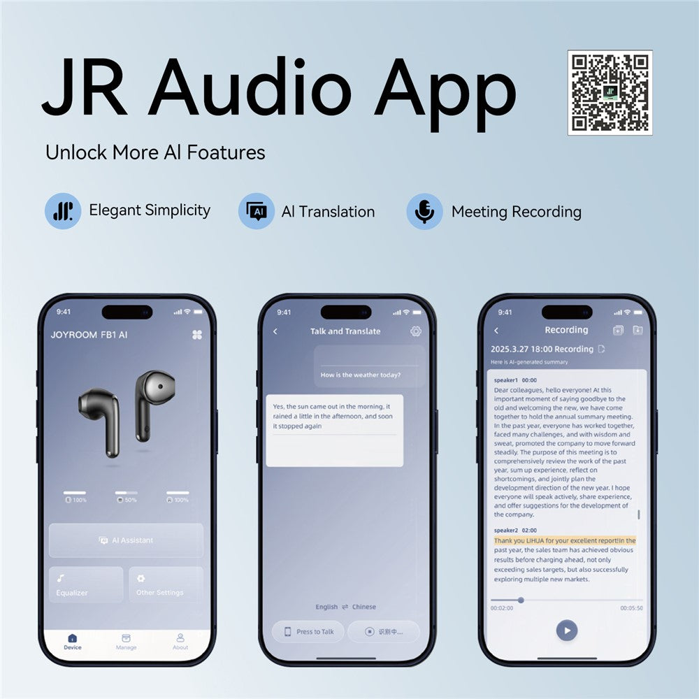 JOYROOM JR-FB1 AI Translation Wireless Earbuds – image 5