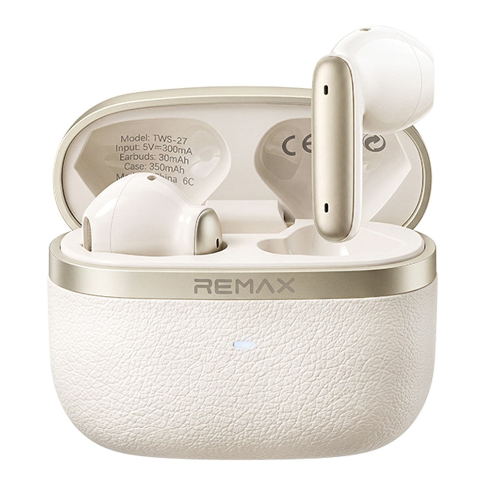 REMAX TWS-27 Semi-In-Ear Wireless Earbuds – Hybrid ANC, 6 Mics, 24H Battery