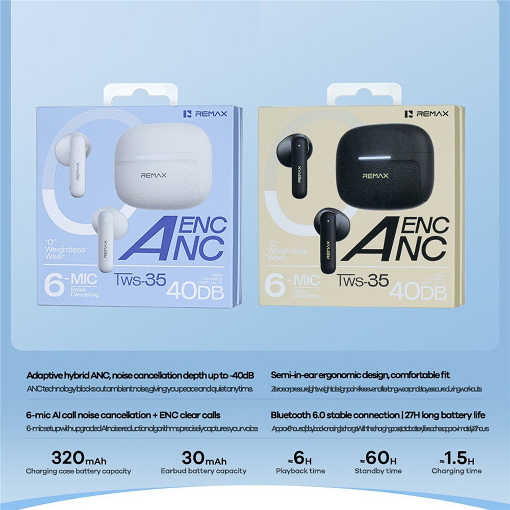 REMAX TWS-35 Semi-In-Ear Wireless Earbuds – image 6